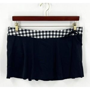 Lascana Swimsuit Skirt Bottoms Sz 16 Black White Checkered Waist Built in Briefs